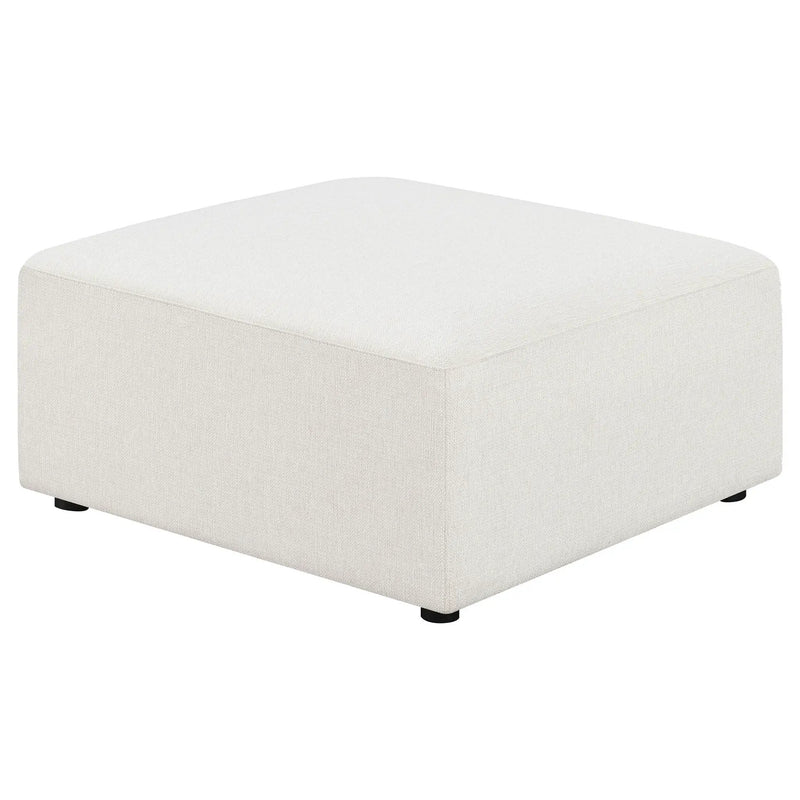 Marlowe - Upholstered Square Ottoman With Soft Sheen - Ivory by HouseOfZazla