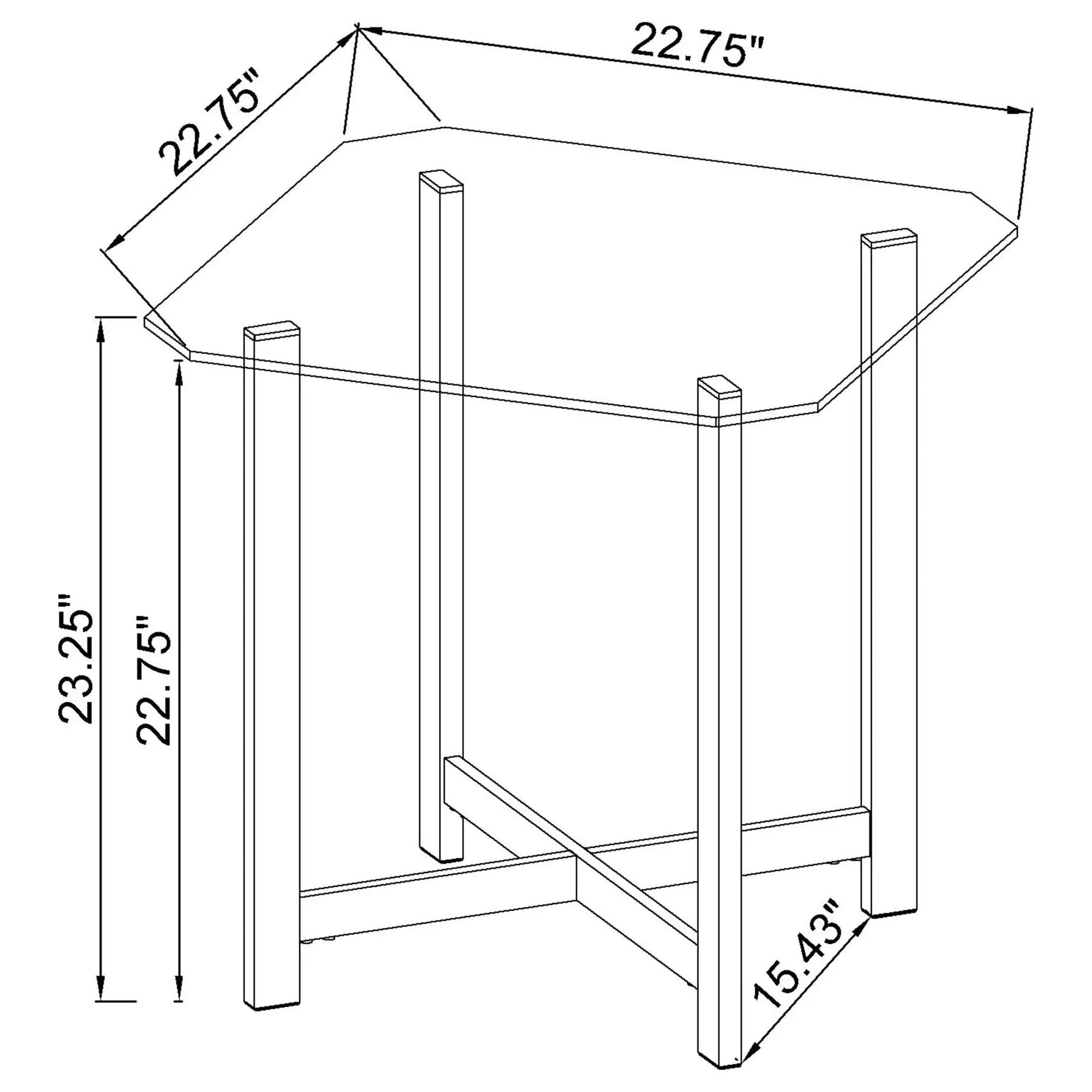Cronin Square Tempered Glass Top Side End Table Chrome by Unique Piece Furniture