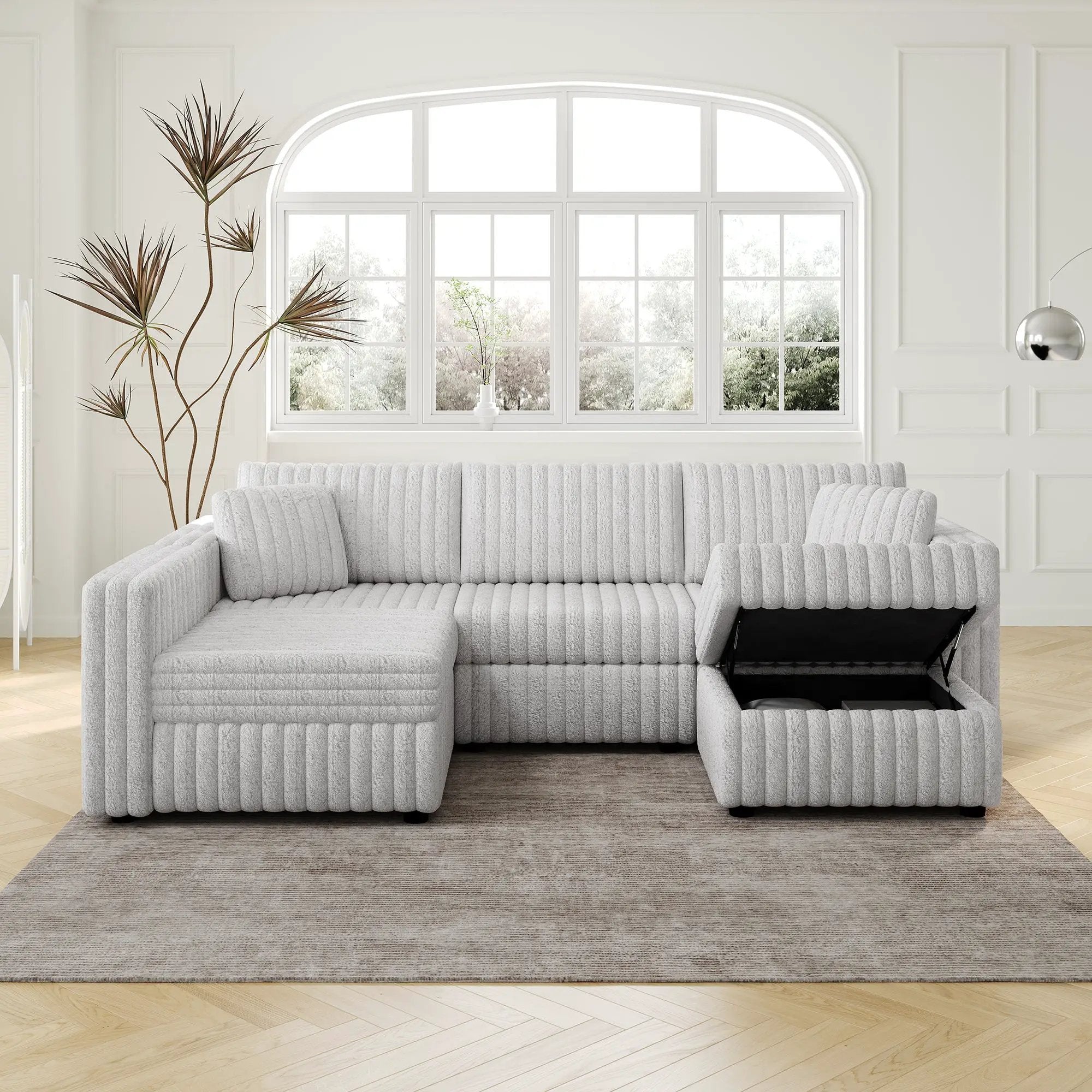 106.3" U-Shaped 4-Person Sofa with Ottoman by HouseOfZazla