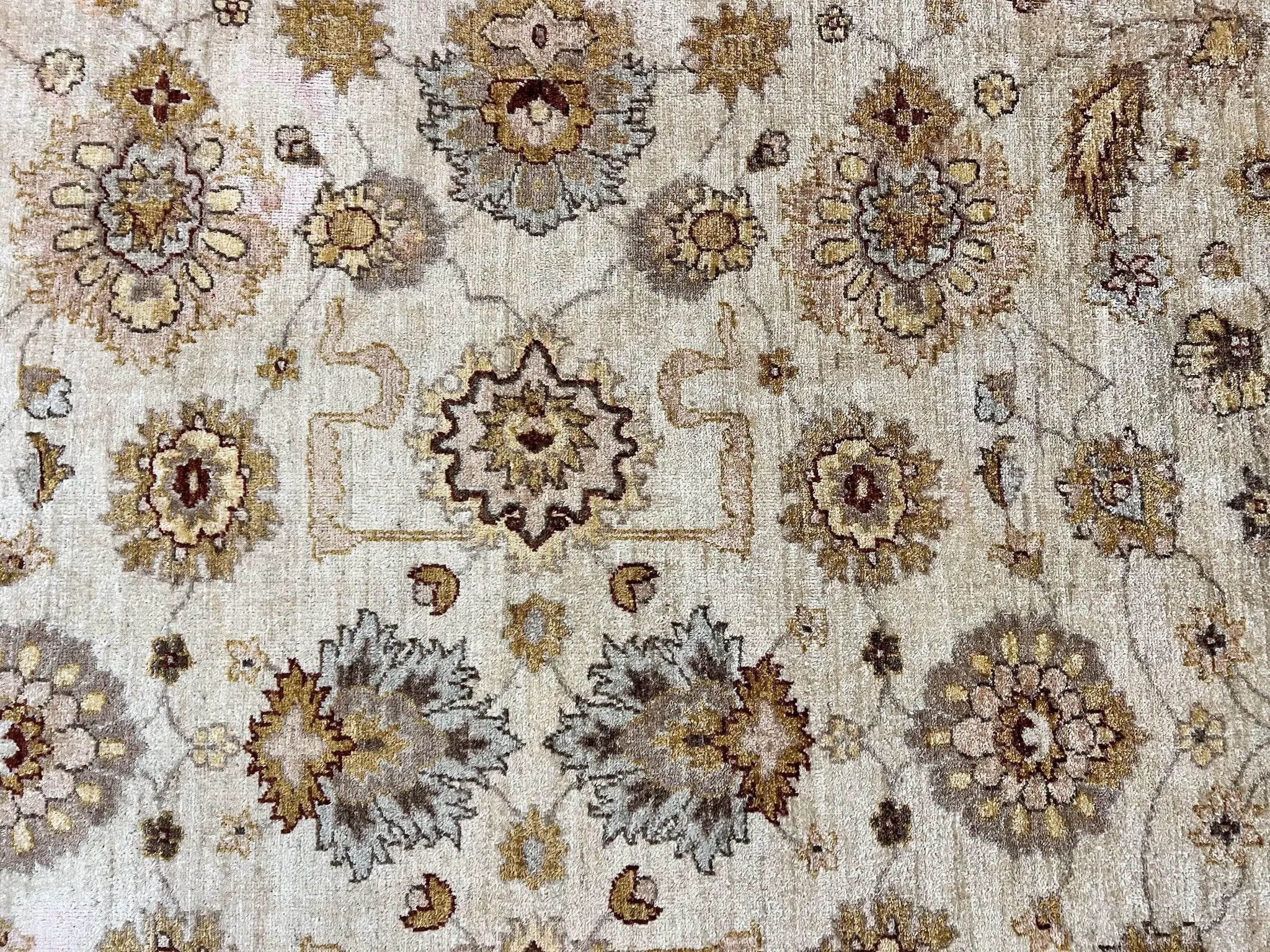 Peshawar Rug 8x10, Oushak Rug, Neutral Colors Hand Knotted Farmhouse Rug by Jewel Rugs