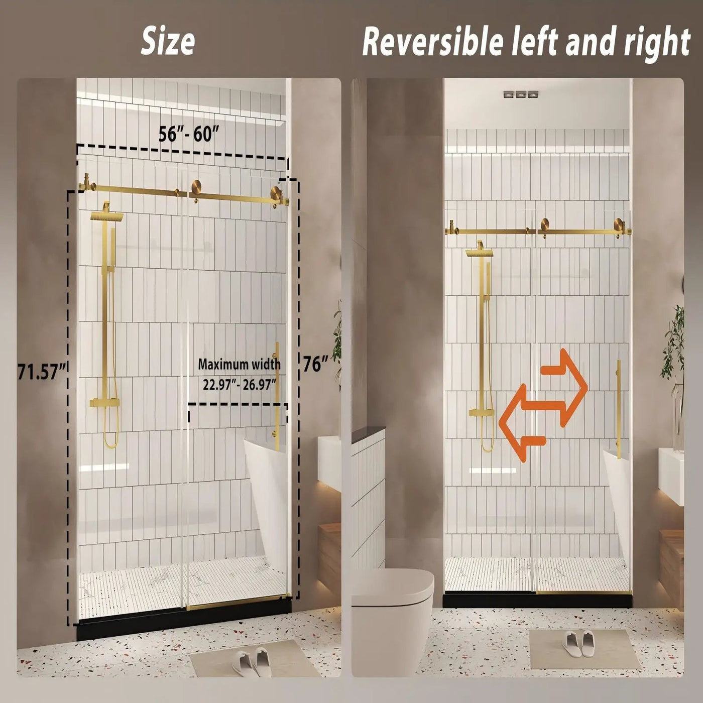 Frameless Shower Door, Smooth Sliding Tracks by HouseOfZazla
