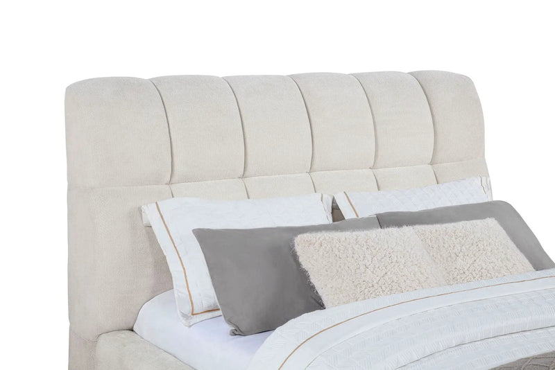 Nollet 48-inch Upholstered Queen Panel Platform Bed Cream by Unique Piece Furniture