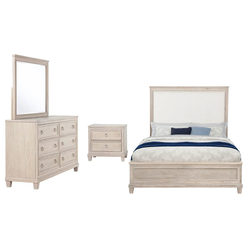 Pembroke 4-piece California King Bedroom Set Washed Oak by Unique Piece Furniture