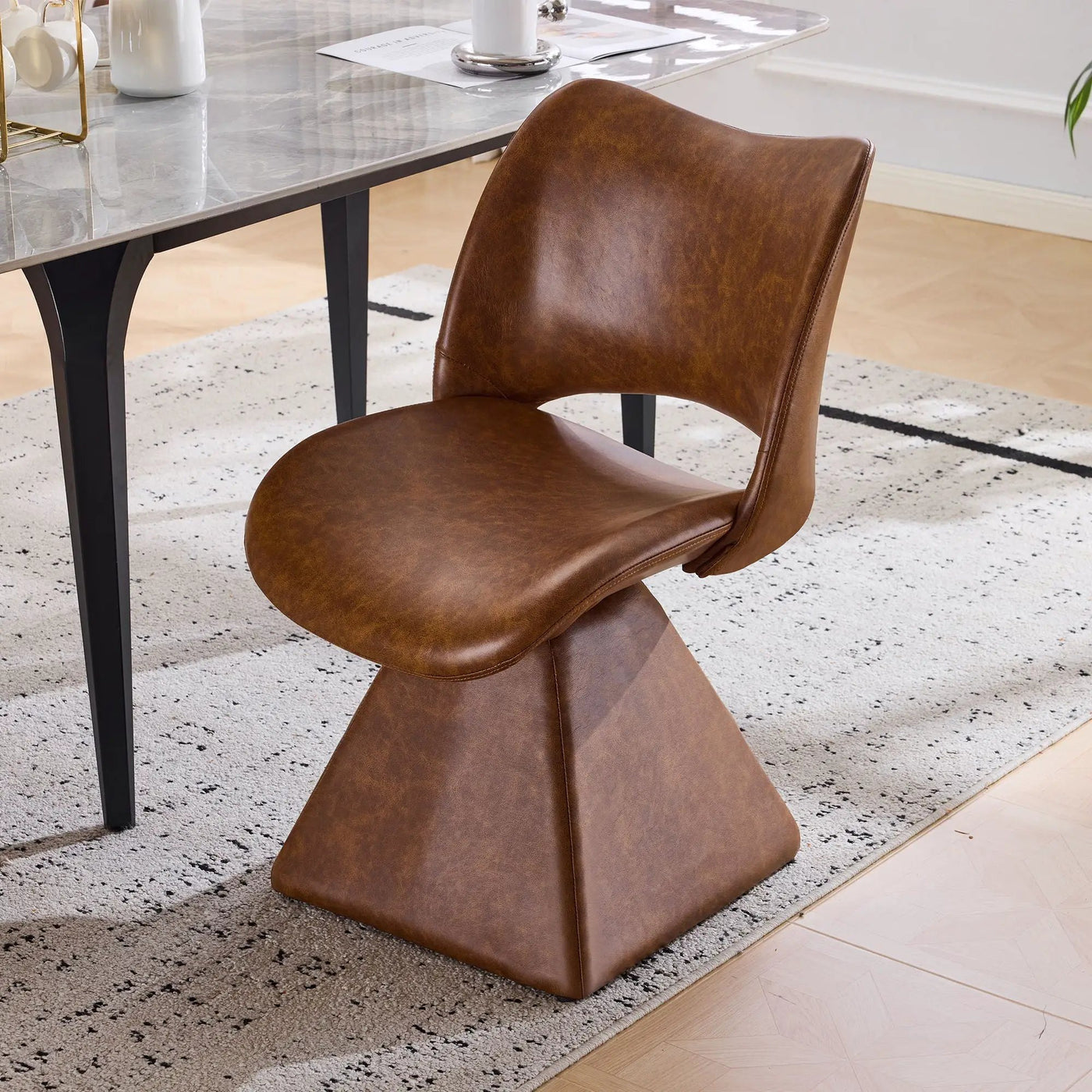 Modern Swivel Dining Chair With High Back by HouseOfZazla
