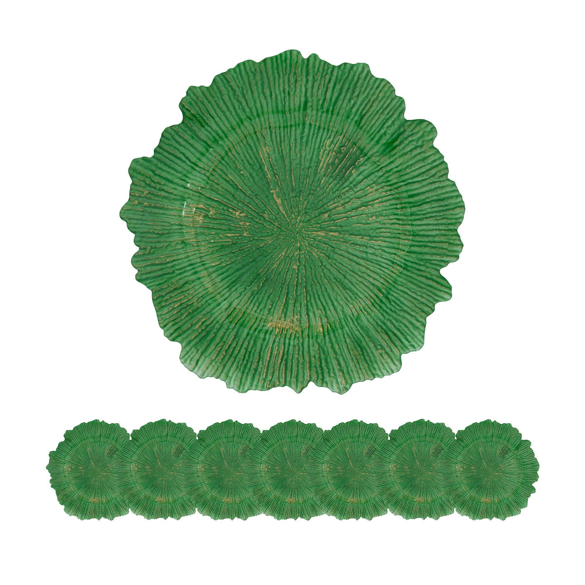 Plastic Charger Plate (Set of 8) with Elegant Design - Black, Green, or Red, photo 2 of 16