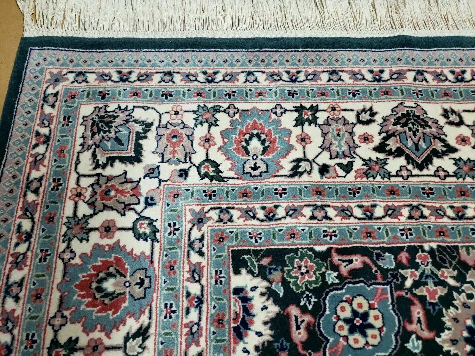 8' X 10' Handmade Indian Oriental Wool Rug Carpet Organic Dye Forest Green Nice by Jewel Rugs
