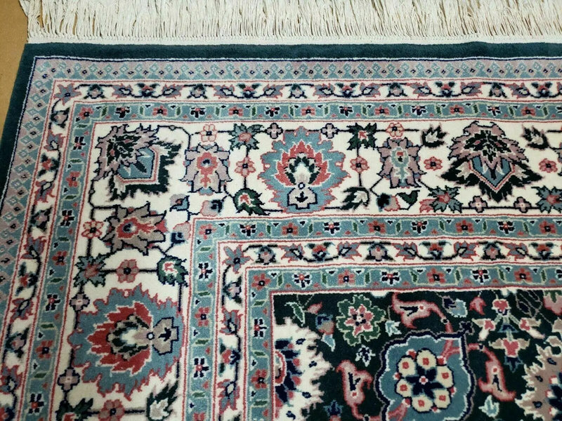 8' X 10' Handmade Indian Oriental Wool Rug Carpet Organic Dye Forest Green Nice by Jewel Rugs