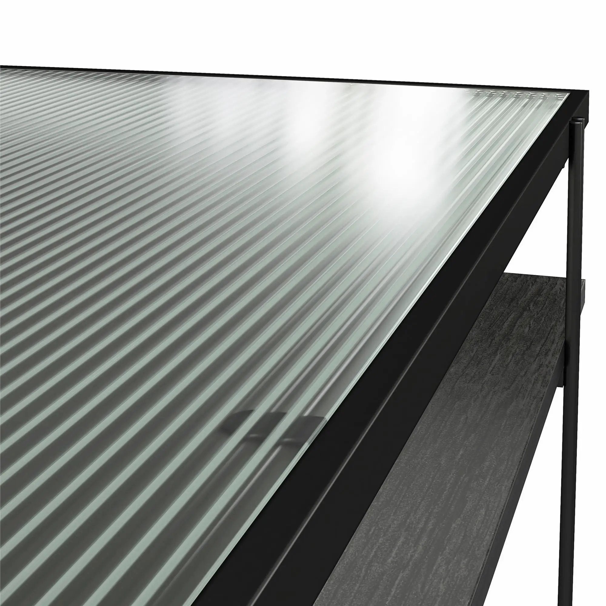 Vance - Computer Desk With Fluted Glass Desktop - Black