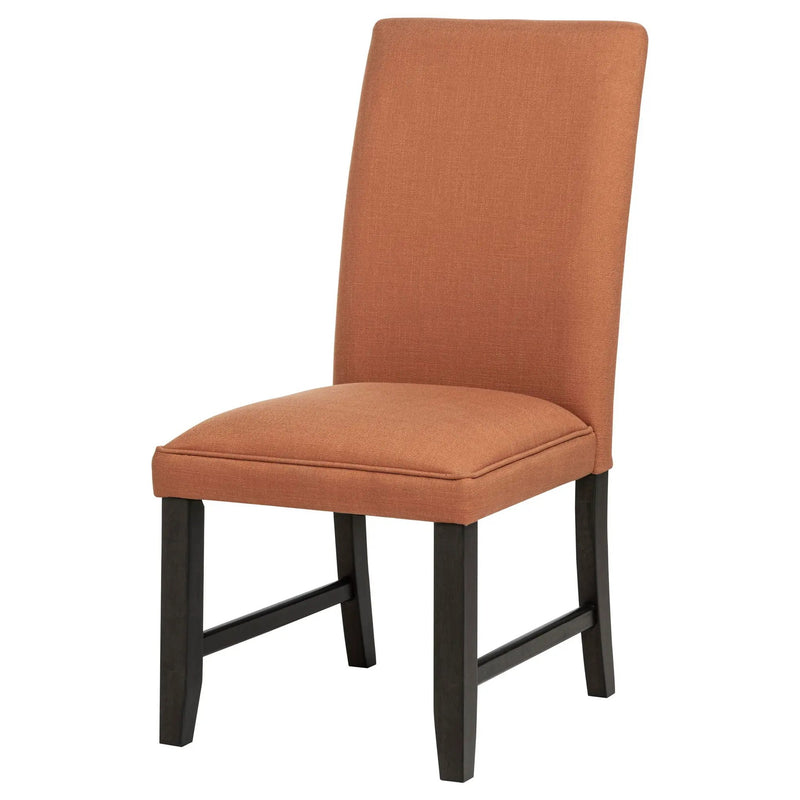 Berning Fabric Upholstered Parson Side Chair Salmon Orange (Set of 2) by Unique Piece Furniture