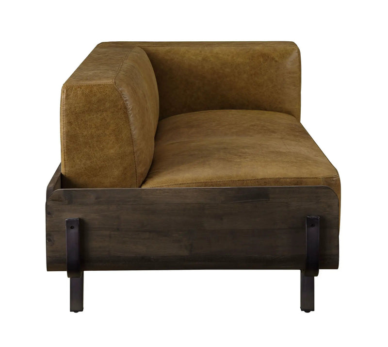 Blanca - Sofa - Chestnut Top Grain Leather & Rustic Oak by Unique Piece Furniture