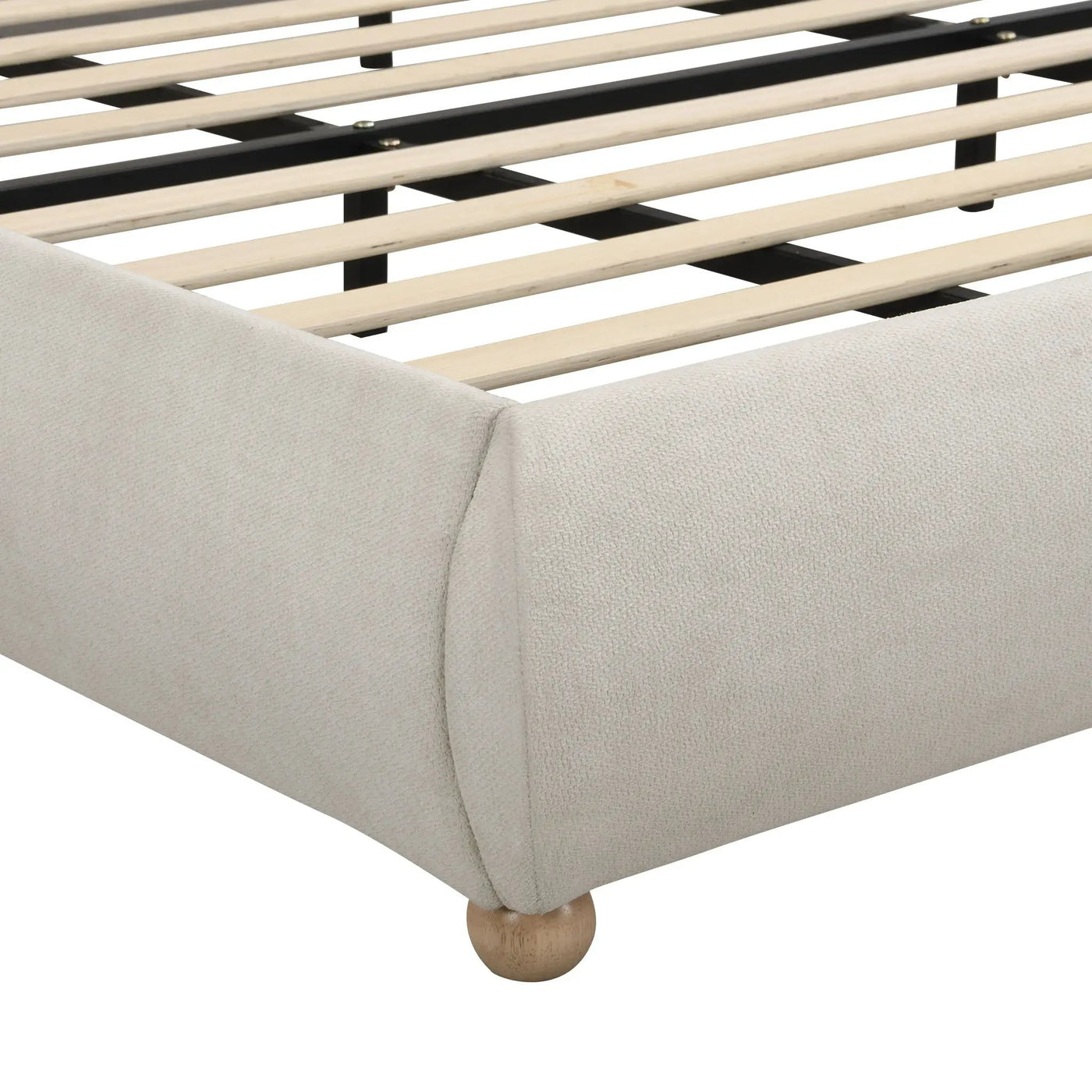 Upholstered Platform Bed Frame With Curved Headboard by HouseOfZazla