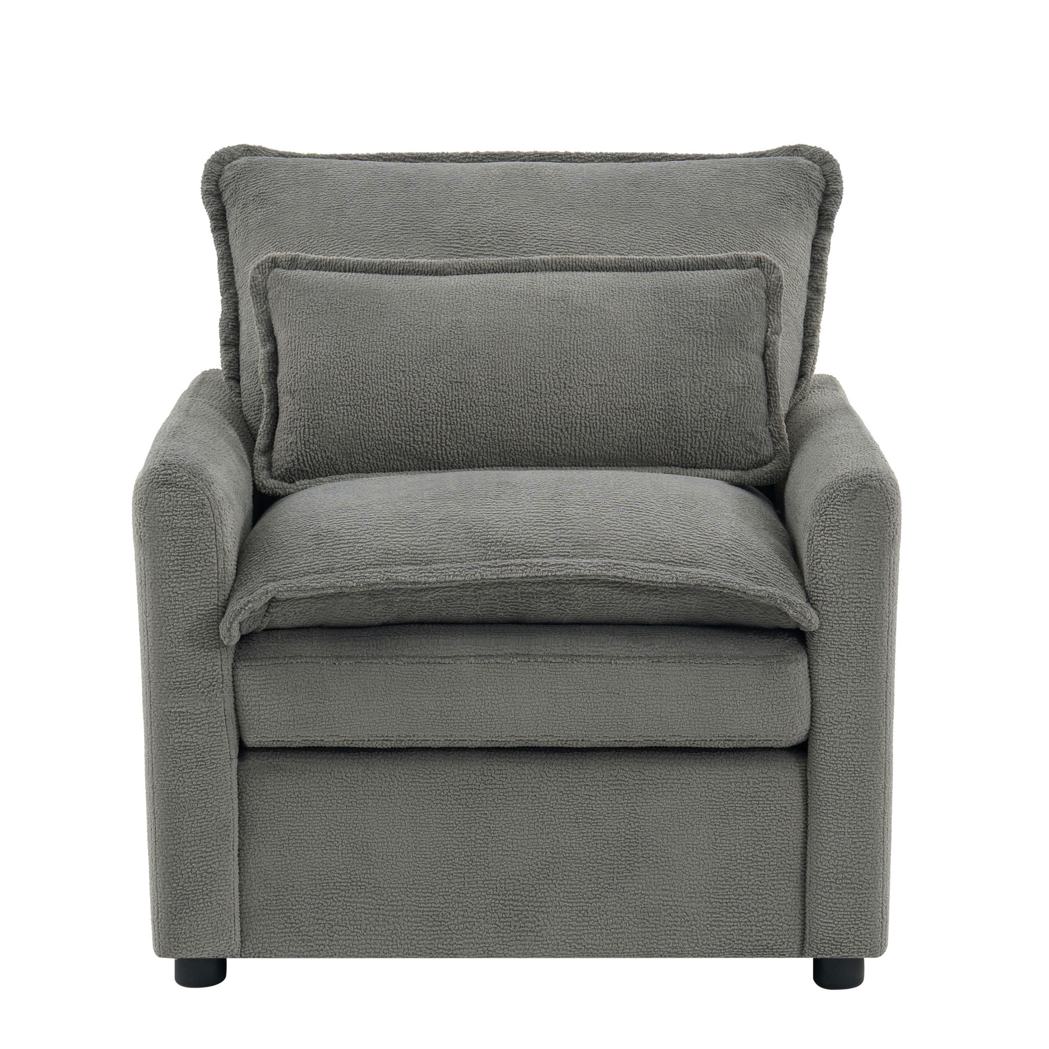 Modern Single Seat Accent Chair With Side Storage Pockets by HouseOfZazla