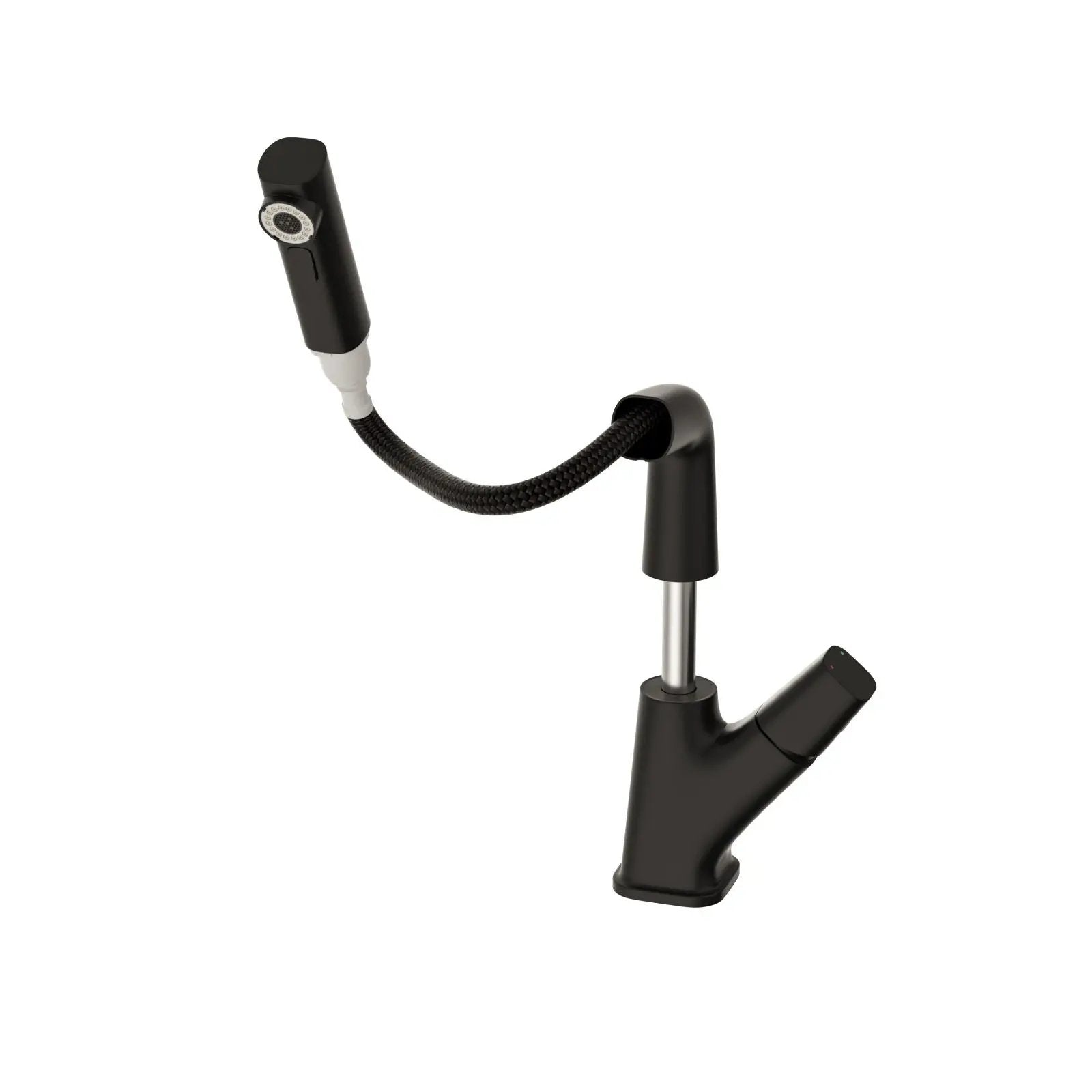 Pull Down Bathroom Sink Faucet With Three Water Modes And Construction - Matte Black by HouseOfZazla
