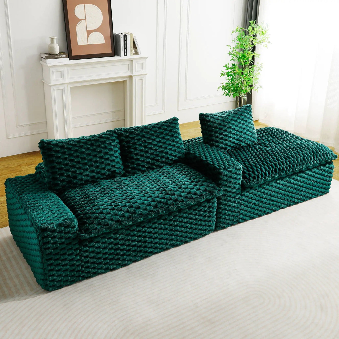 Modular Sofa, Convertible Twin Seat With Chaise Lounge by Unique Piece Furniture