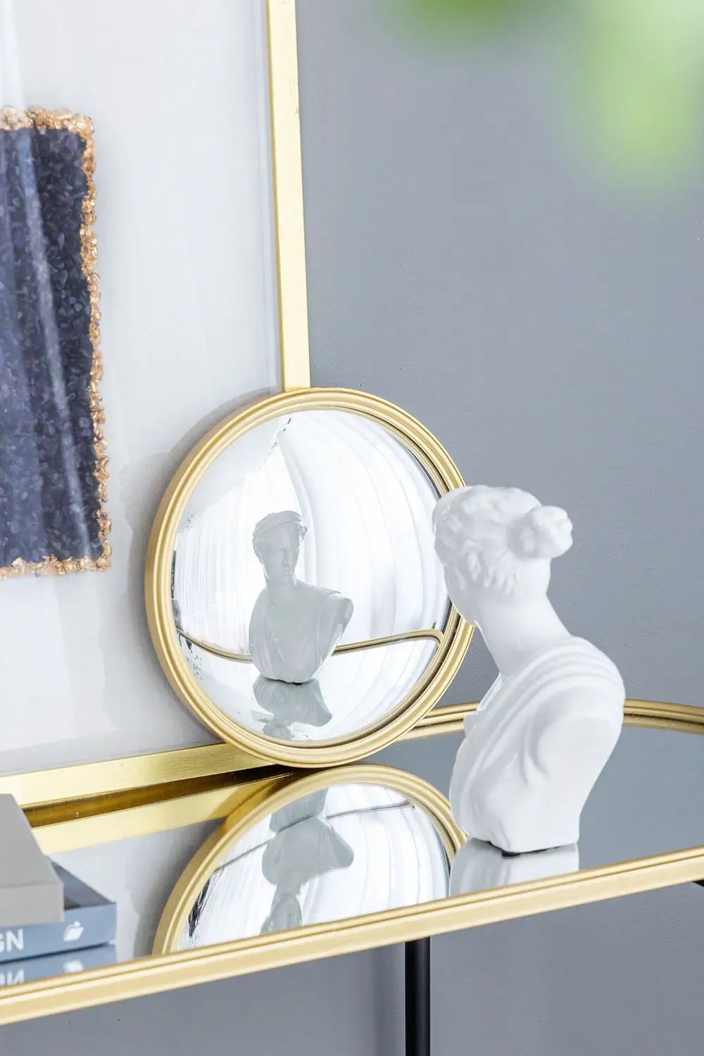 Round Mirror, Circle Mirror With Iron Frame For Living Room Bedroom Vanity Entryway Hallway by Unique Piece Furniture