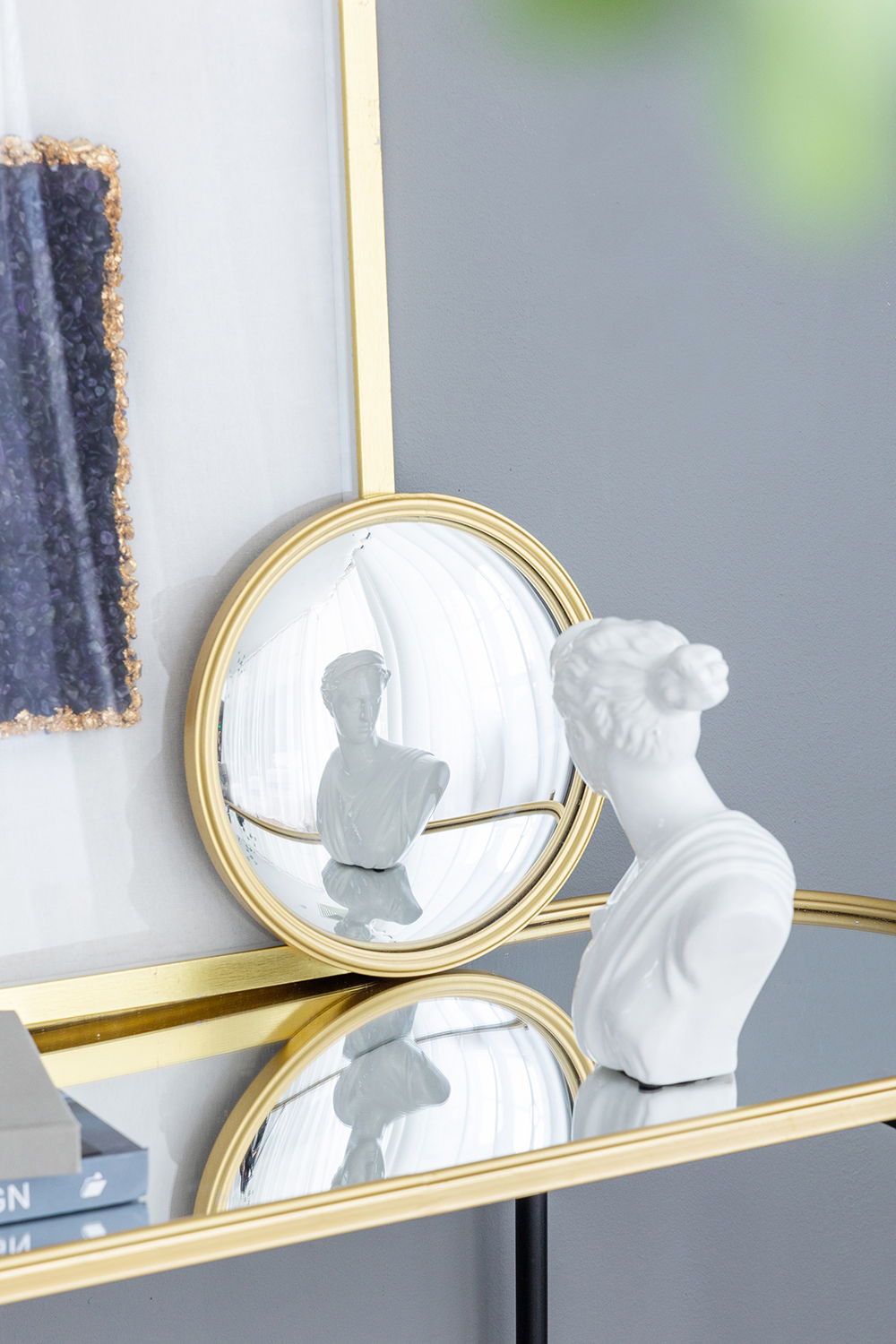 Round Mirror with Iron Frame - Gray, photo 6 of 17