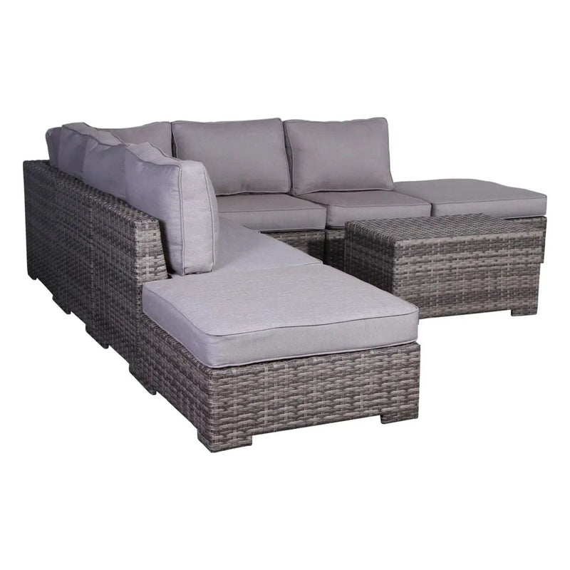Outdoor 6 Person Wicker Seating Group With Cushions - Gray Mix by HouseOfZazla