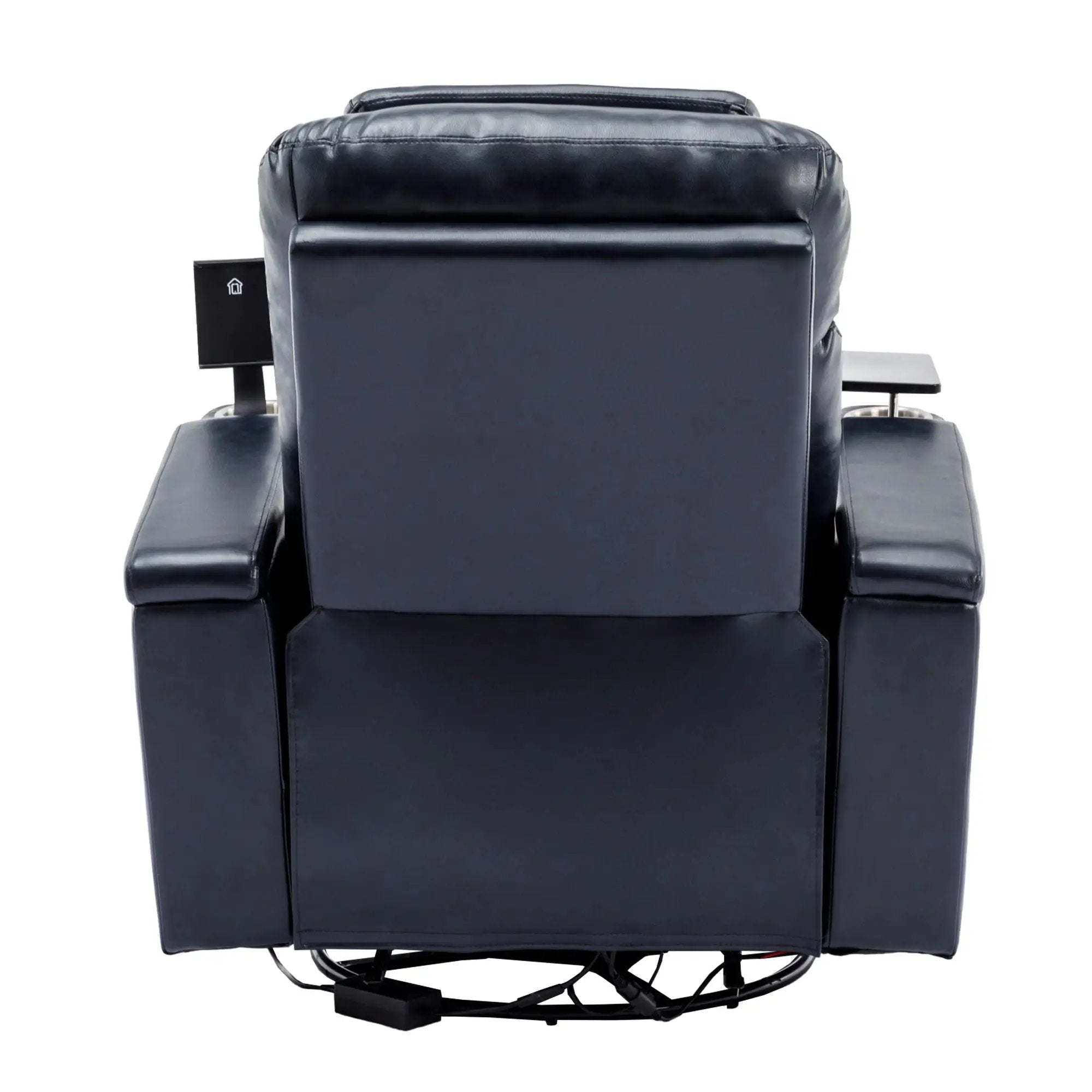 270° Power Swivel Recliner Home Theater Chair With Hidden Arm Storage, LED Light, Cup Holder, And Tray Table by HouseOfZazla