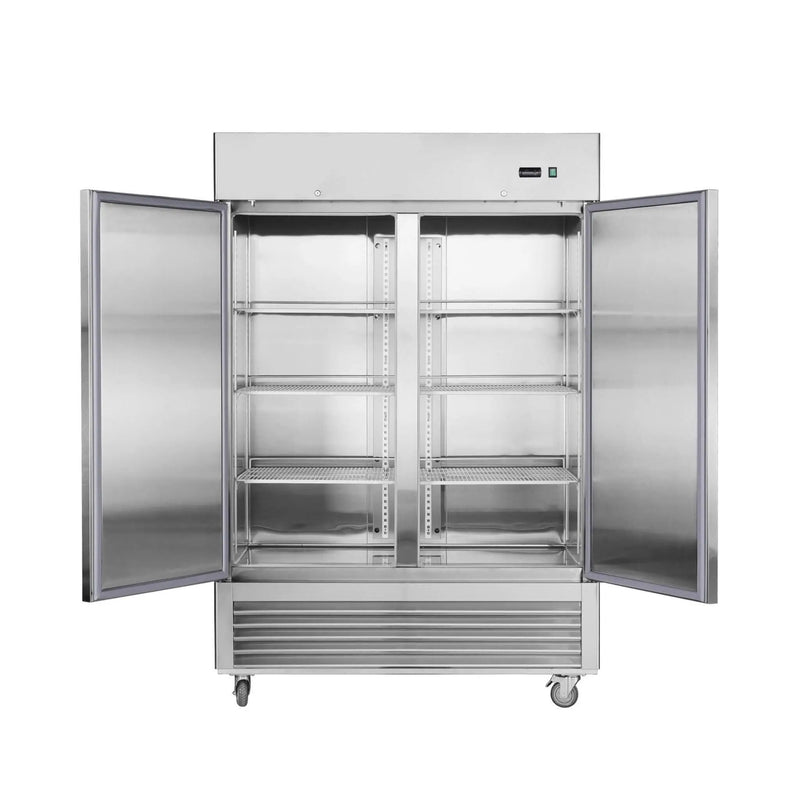 54-Inch 42.2 Cu.Ft Commercial Stainless Steel 2-Section Upright Reach-In Freezer (SAK35148) by SAKSBY WHOLESALE