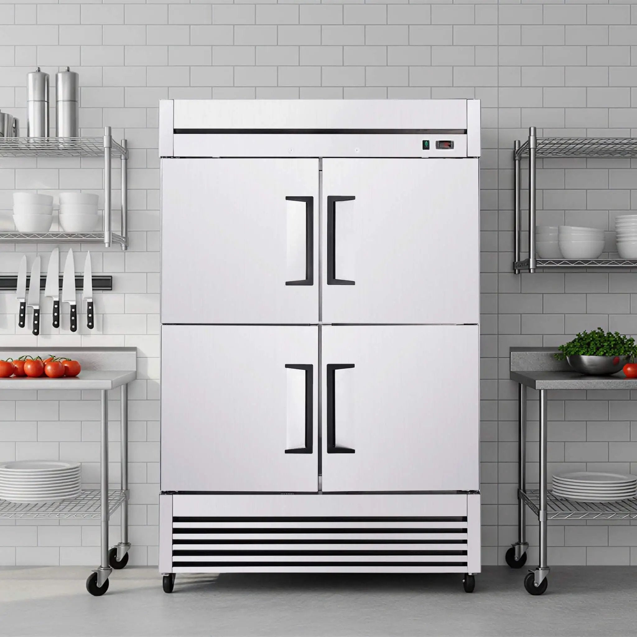 54-Inch 49 Cu.Ft Commercial 6-Shelves Stainless Steel Reach-In Freezer (SAK10247) by SAKSBY WHOLESALE