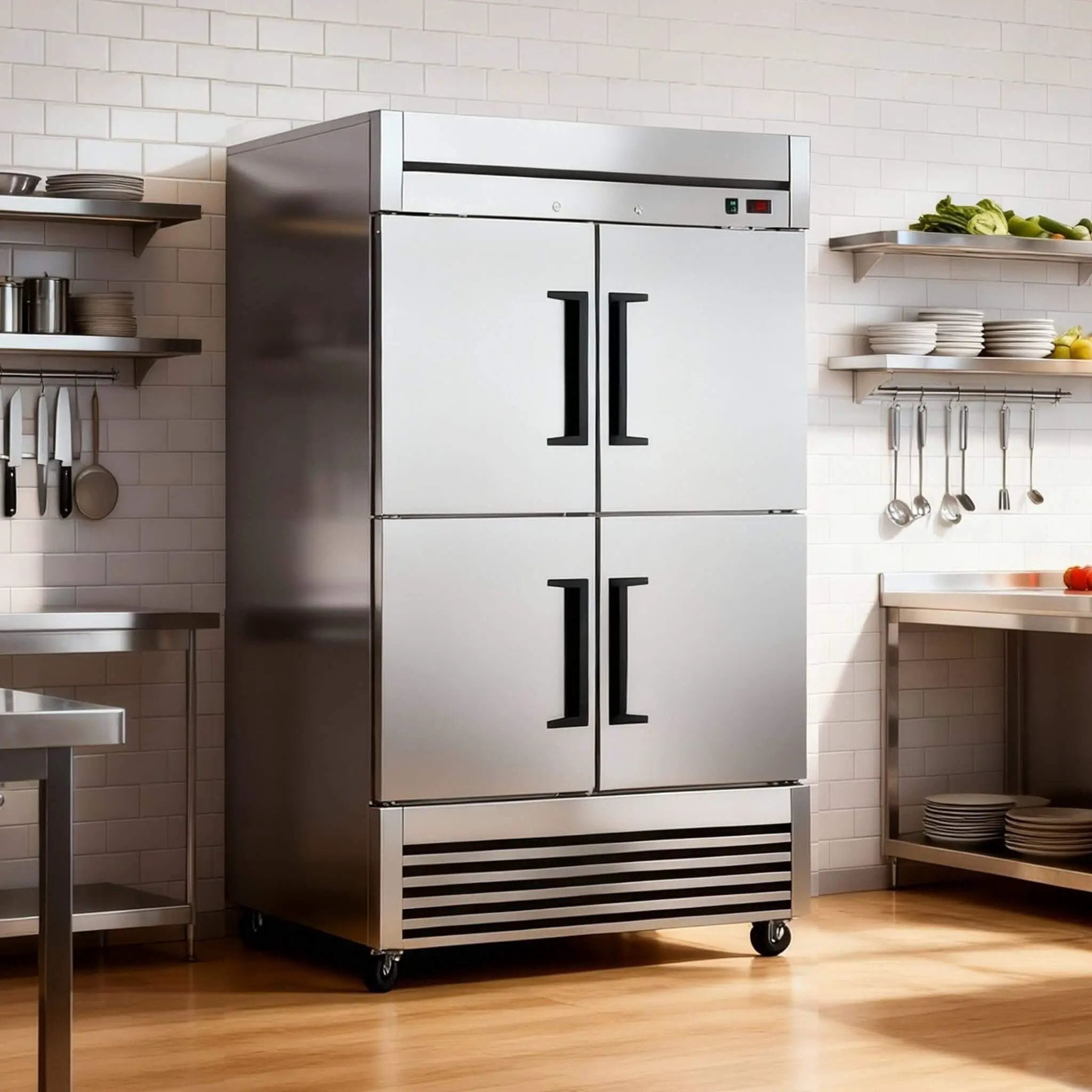 54-Inch 49 Cu.Ft Commercial 6-Shelves Stainless Steel Reach-In Freezer (SAK10247) by SAKSBY WHOLESALE