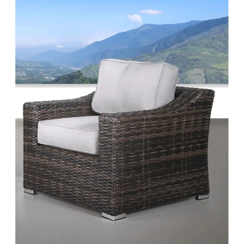 Outdoor Wicker Conversation Set With Cushions, All Weather by Unique Piece Furniture