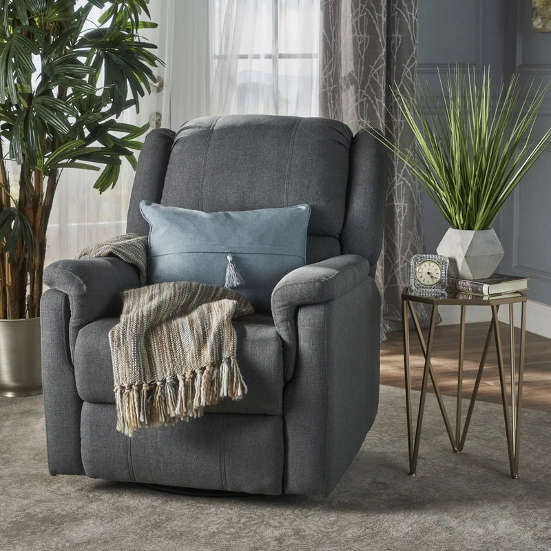 Glider Recliner With Swivel, Manual Reclining Chair by HouseOfZazla