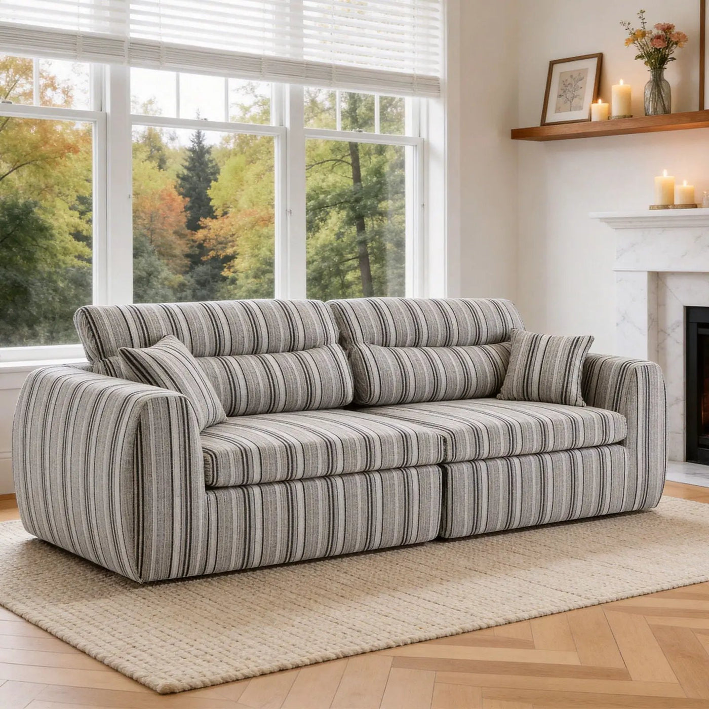 3 Seater, Couch With Throw Pillows For Living Room by HouseOfZazla