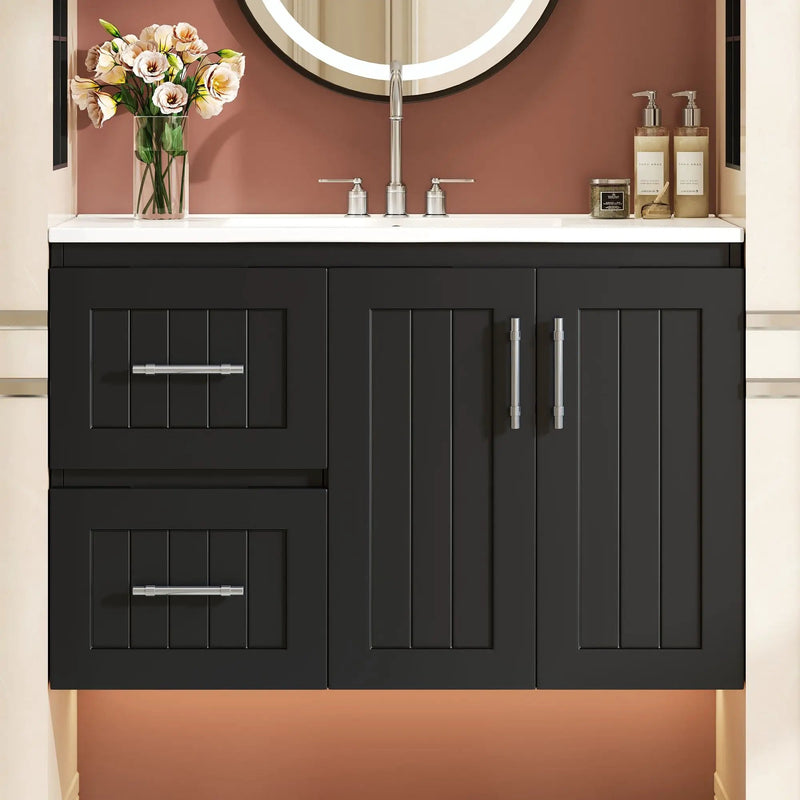 Wall Mounted Bathroom Vanity & Sink, 2 Drawers by Unique Piece Furniture