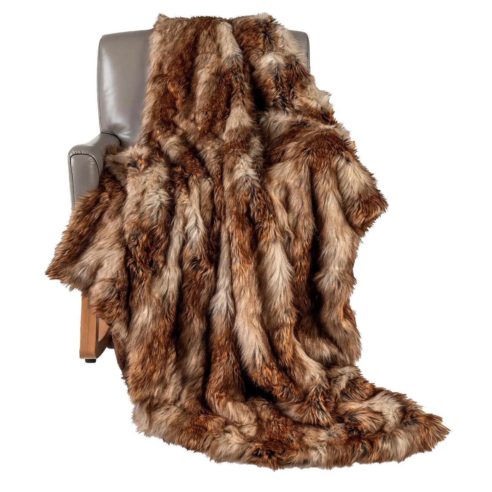 540GSM Soft Plush Fuzzy Luxury Faux Raccoon Fur Blanket for Bed-M by DirectDeals