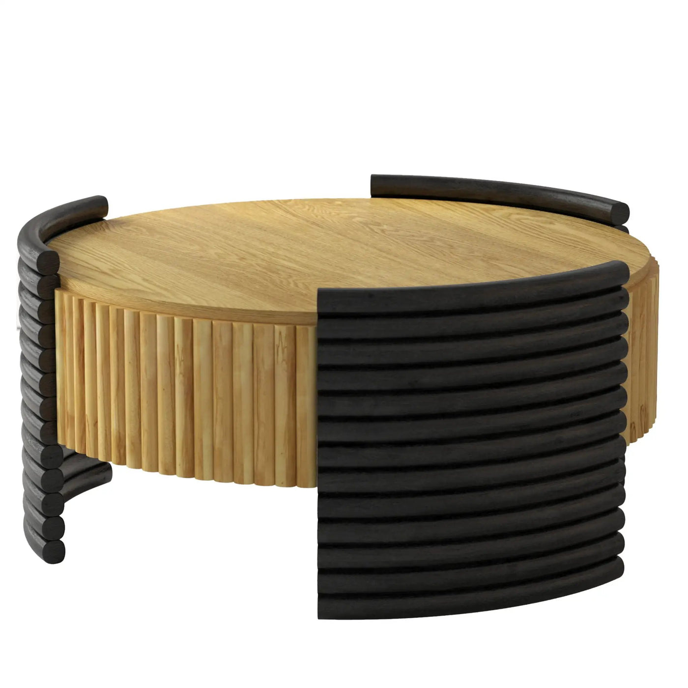 Modern Colorblocked Striped Coffee Table With Flip Top Storage by HouseOfZazla