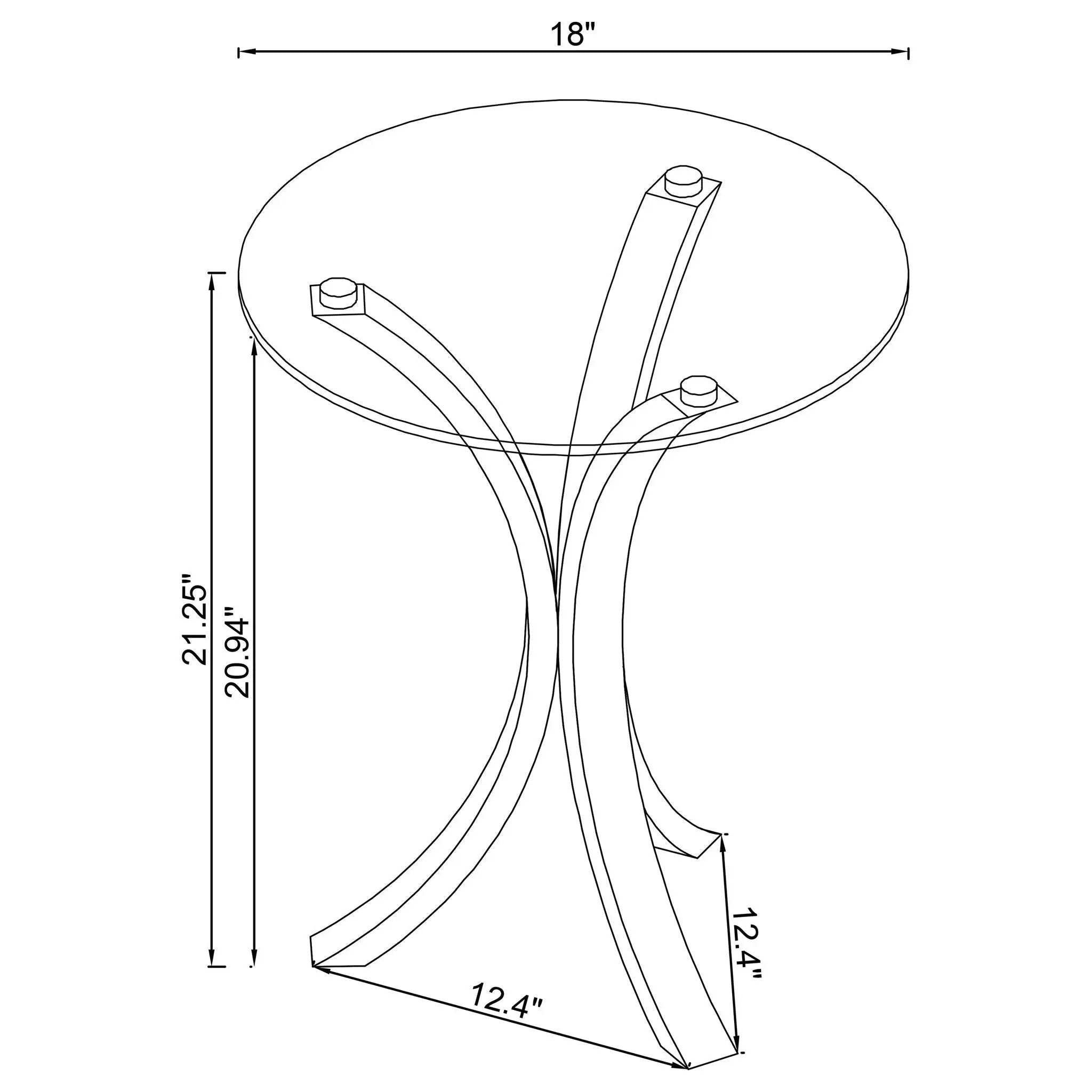 Laning Round Glass Top Acrylic Side Table Clear by Unique Piece Furniture