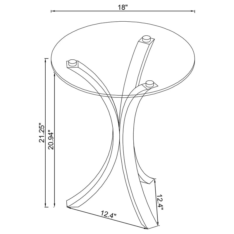 Laning Round Glass Top Acrylic Side Table Clear by Unique Piece Furniture