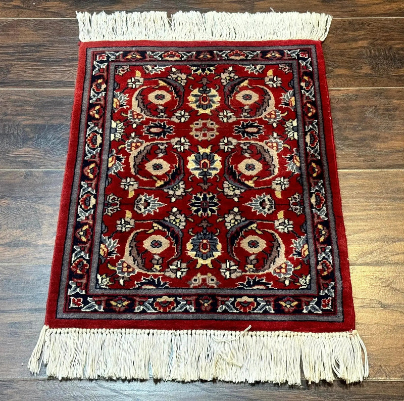 Small Pak Persian Handmade Wool Rug 1.7 x 2, Red by Jewel Rugs