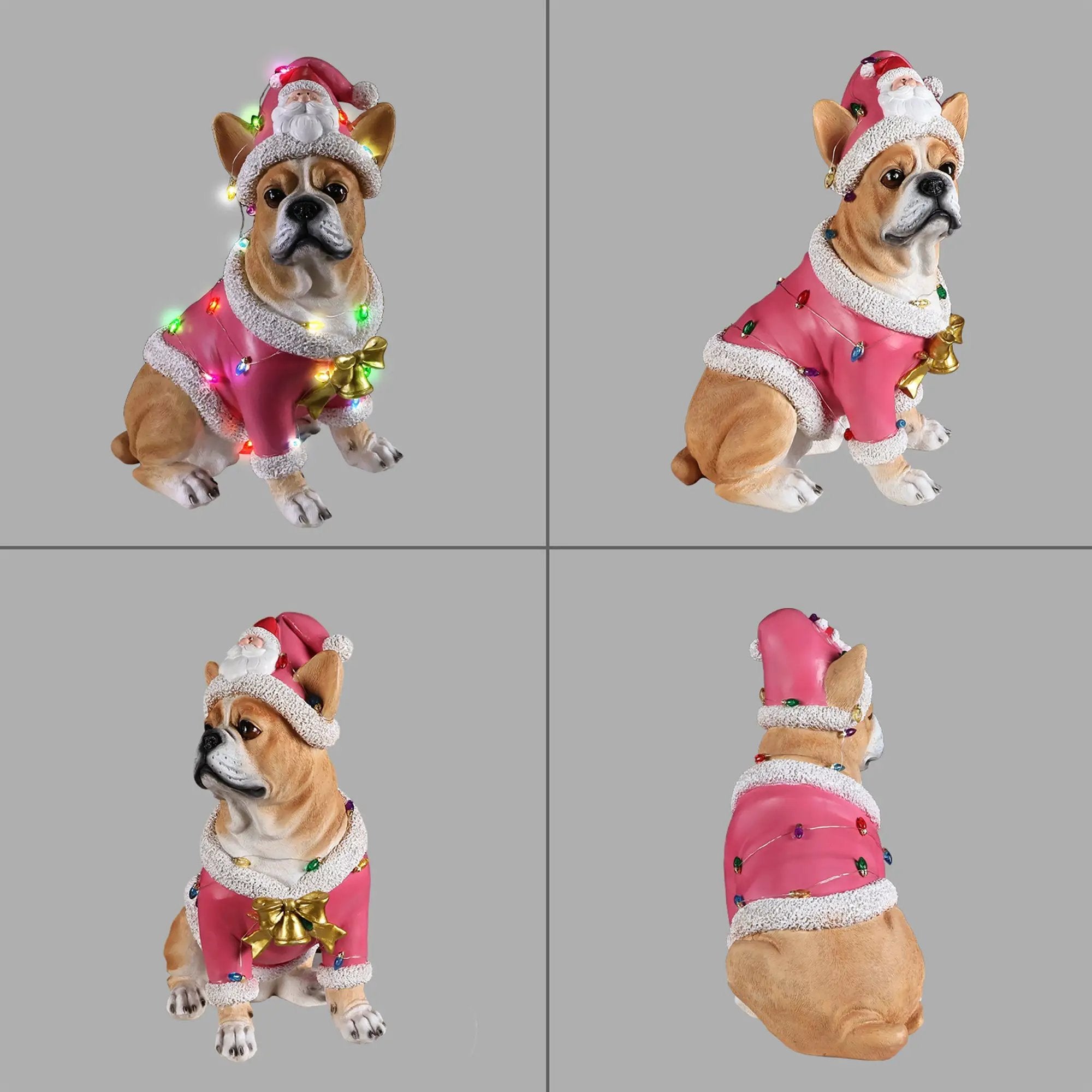 Christmas French Bulldog Statue by HouseOfZazla