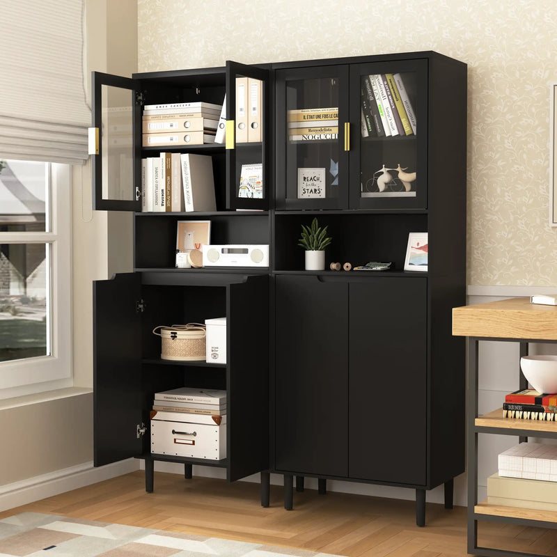 Tempered Glass Door Tall Storage Bookcase by HouseOfZazla