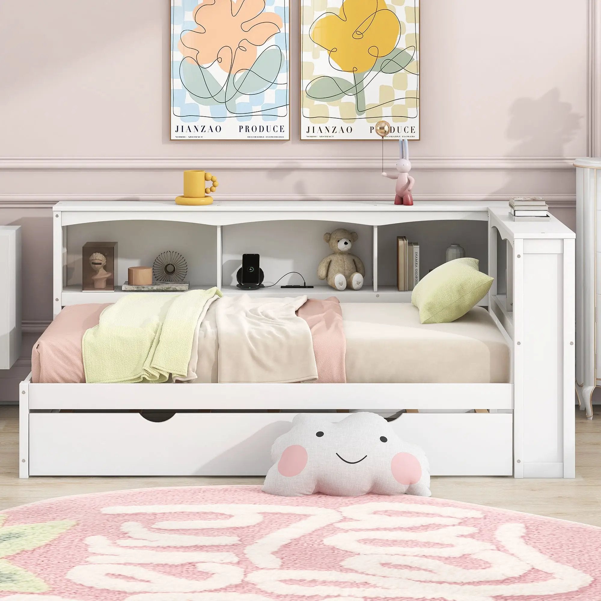 Daybed With Trundle, Storage Cabinets, USB Ports by Unique Piece Furniture