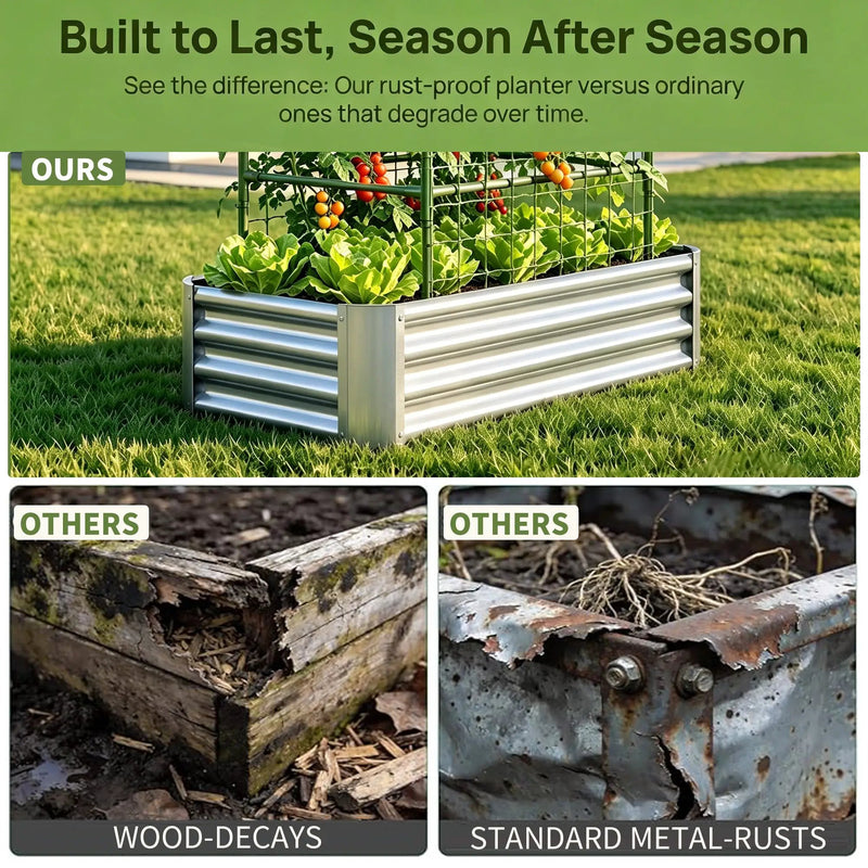 2-in-1 Raised Garden Bed with Trellis by HouseOfZazla