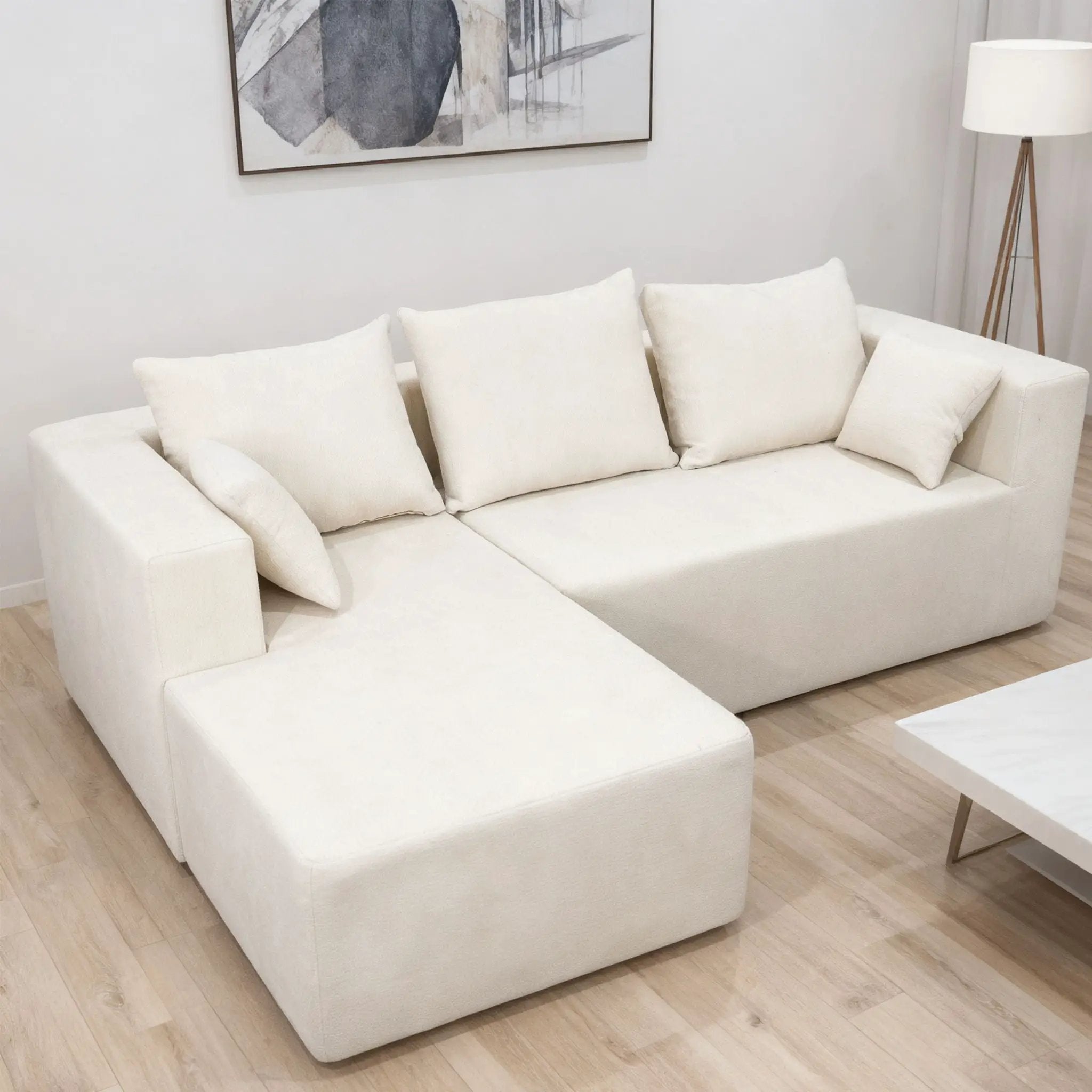 Modular Corner Sofa With Soft Fabric by HouseOfZazla