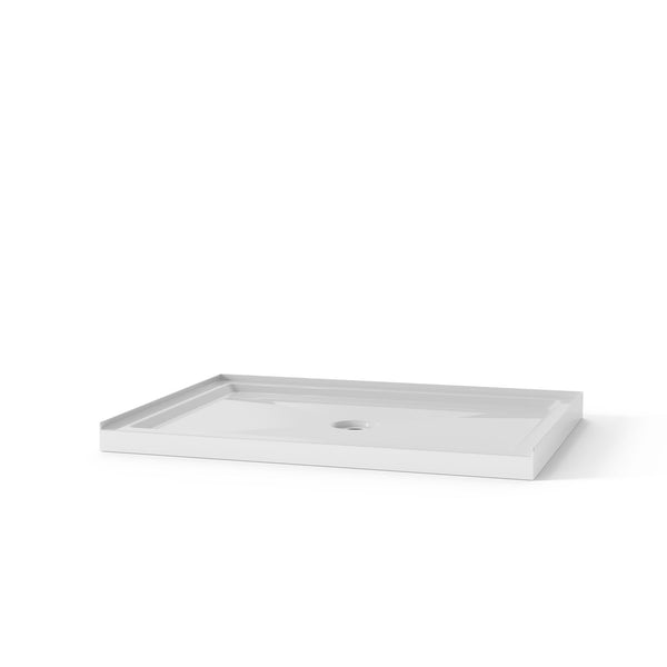 Shower Base Anti Slip Center Drain Single Threshold 32" X 48" - White