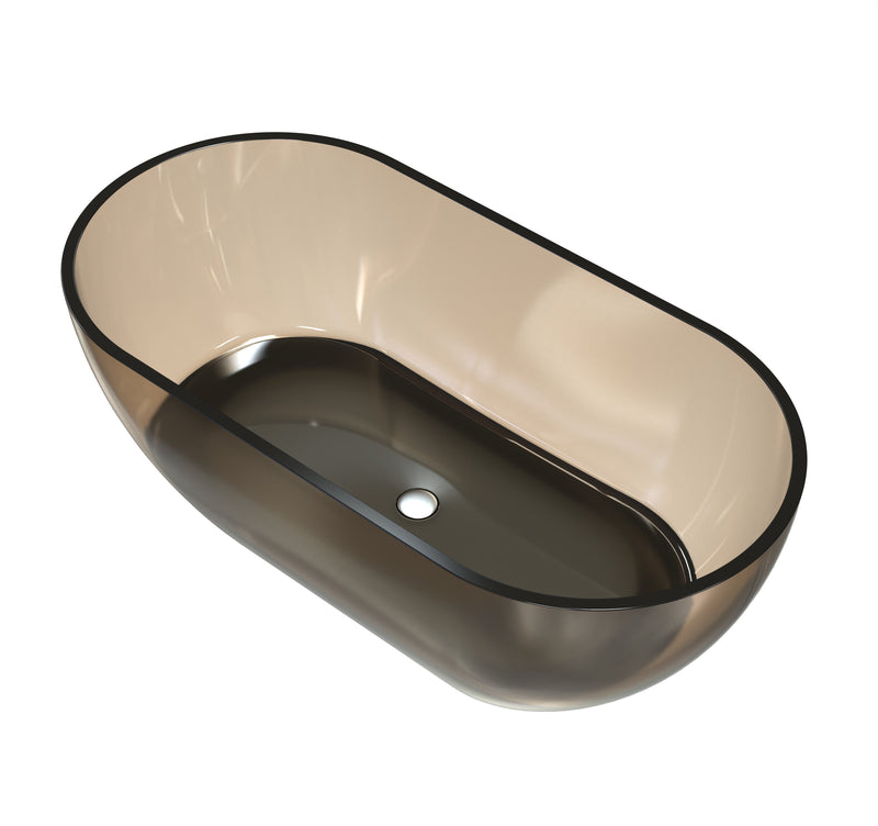 59 Inch Small-Size Resin Oval Freestanding Bathtub by HouseOfZazla