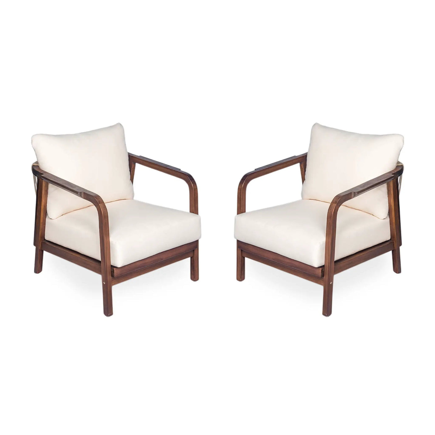 Outdoor Lounge Chair With Woven Backrest and Solid Wood Frame by HouseOfZazla