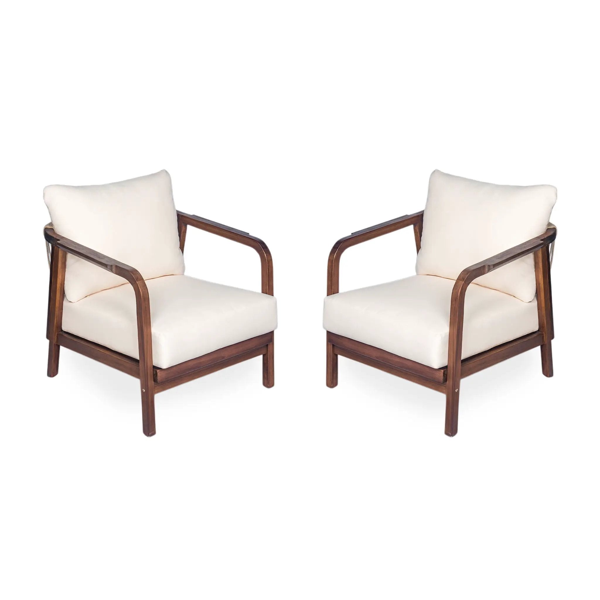 Outdoor Lounge Chair With Woven Backrest and Solid Wood Frame by HouseOfZazla
