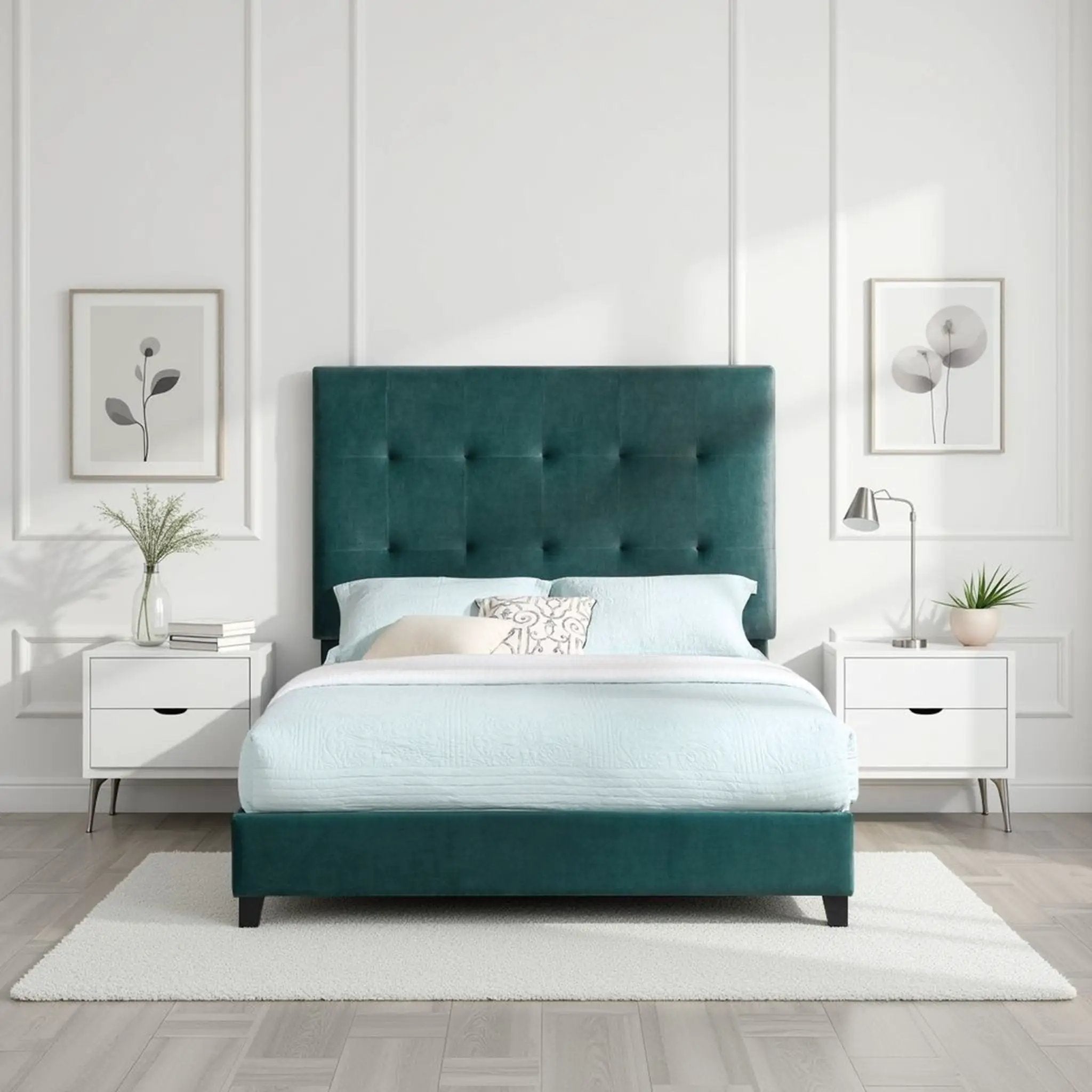 Tufted Upholstered Headboard Platform Bed by Unique Piece Furniture