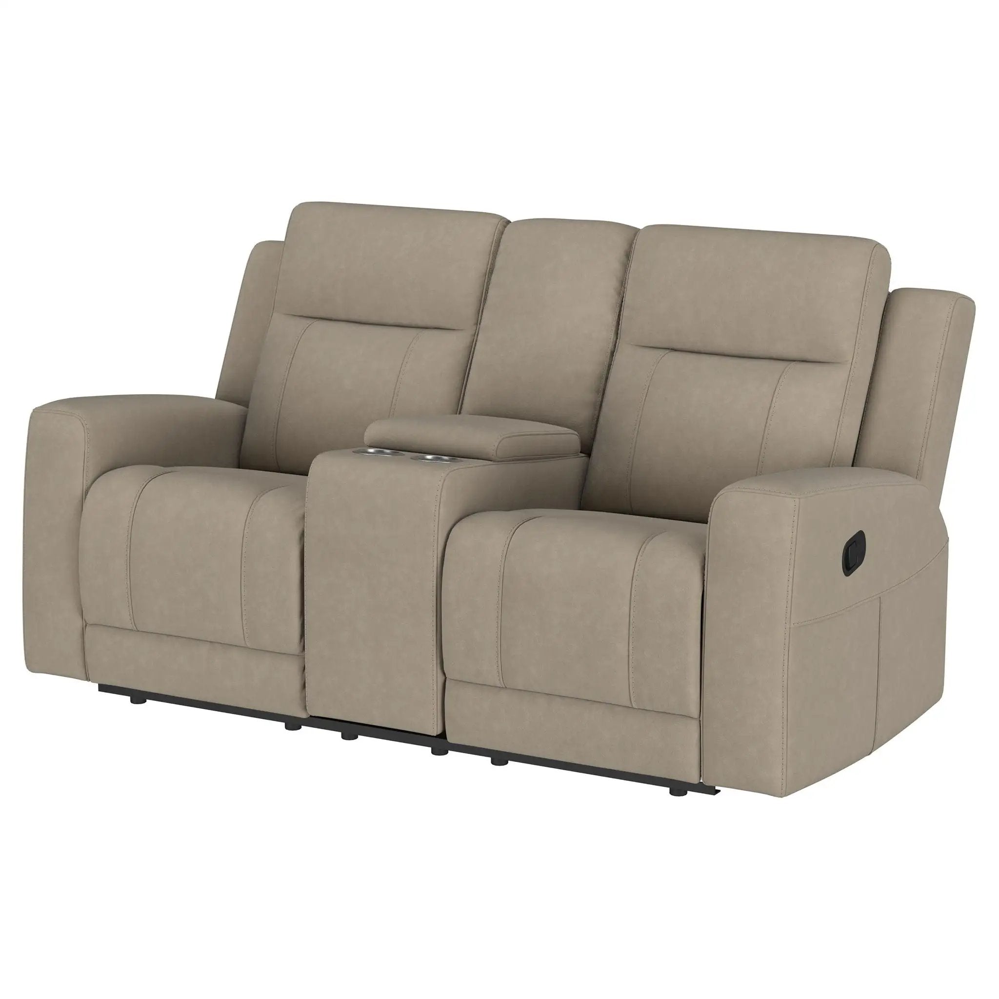 Brentwood Upholstered Motion Reclining Loveseat Taupe by Unique Piece Furniture