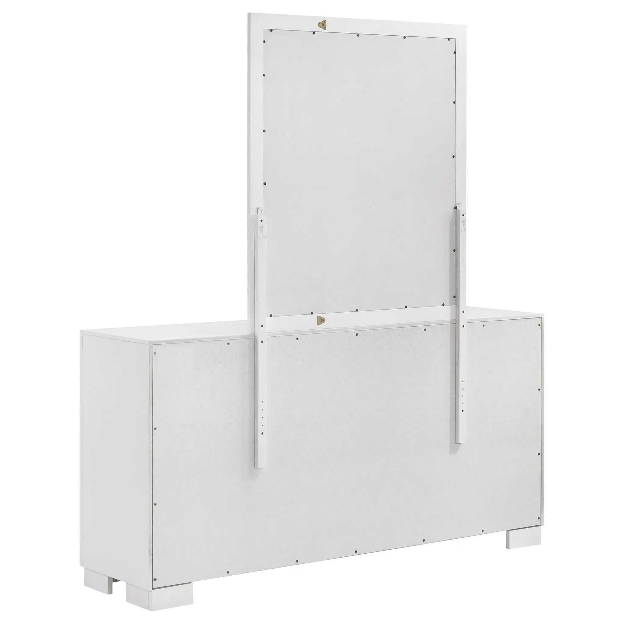 Jessica 6-drawer Dresser with Mirror Snow White by Unique Piece Furniture