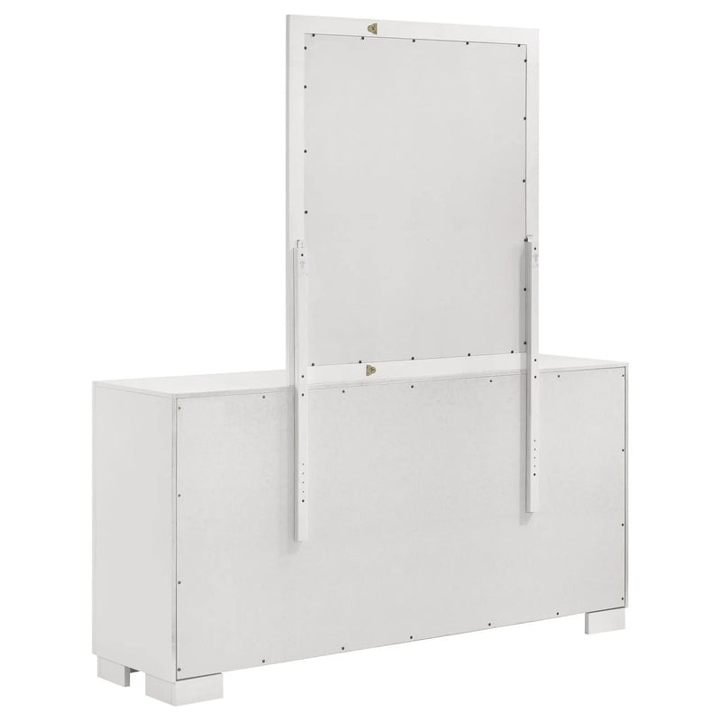 Jessica 6-drawer Dresser with Mirror Snow White by Unique Piece Furniture