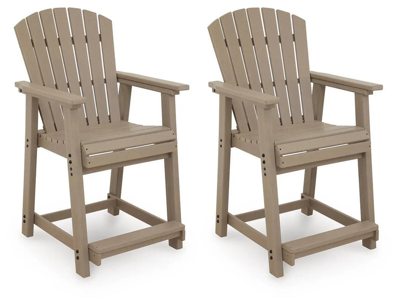 Seacliff Beach - Barstool (Set of 2) - Medium Brown by Unique Piece Furniture