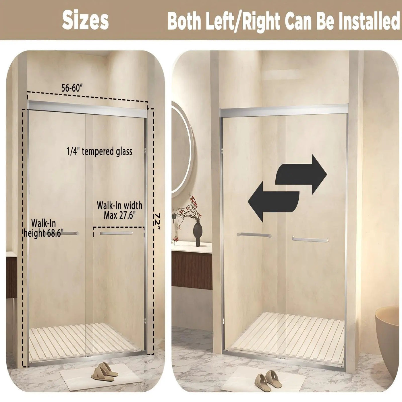 Double Sliding Shower Door With Explosion Proof Film by HouseOfZazla