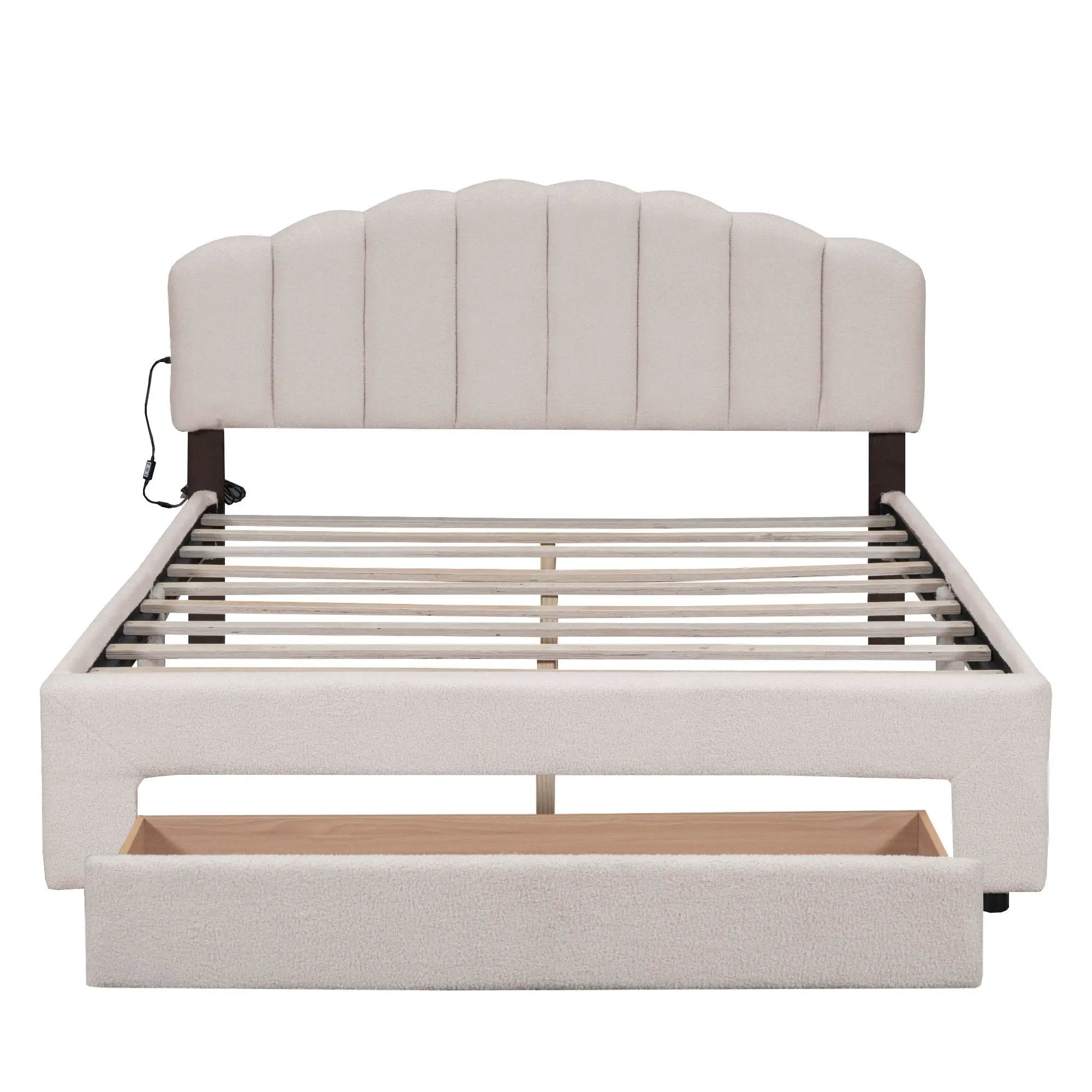 Upholstered Platform Bed With Drawer by Unique Piece Furniture